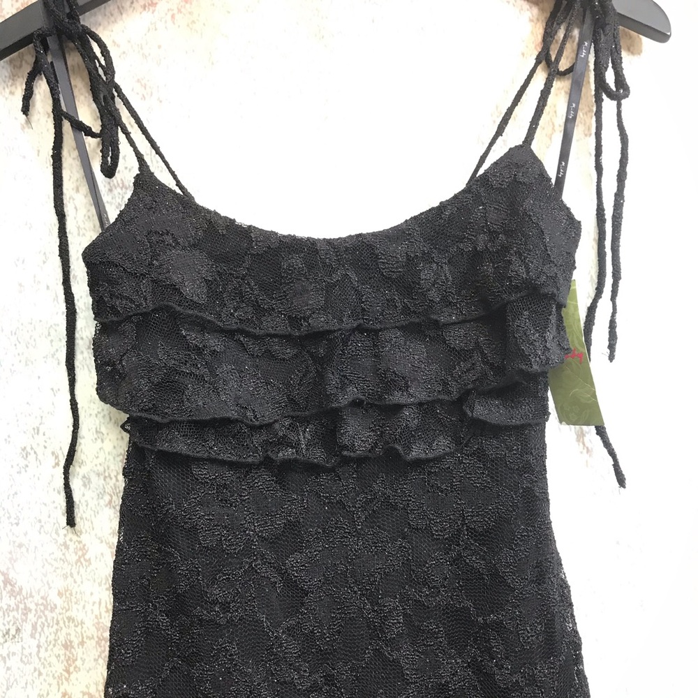 Babydoll Cami Dress Black Goth Lace Stretch S & M - Picture 3 of 5